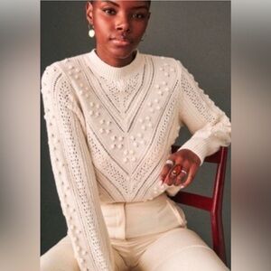 Sezane Solal Cream Knit Sweater